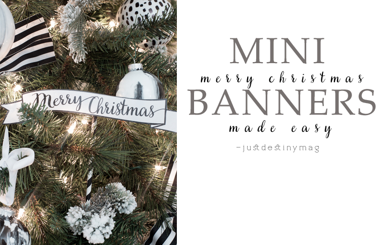 Mini MERRY CHRISTMAS Banners with Free Printables | Just Destiny
