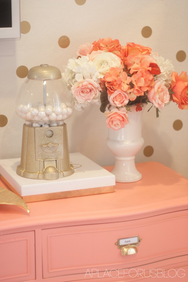 Coral Dresser with Gumball Machine