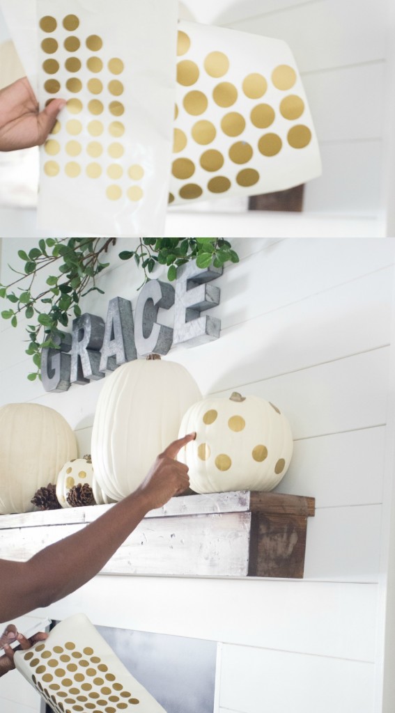 Gold DIY Polka Dot Pumpkins