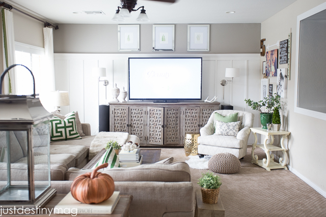 Green and Gray Family Room Inspirationl -Just Destiny_