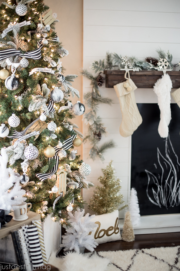 black and white christmas tree decorating ideas