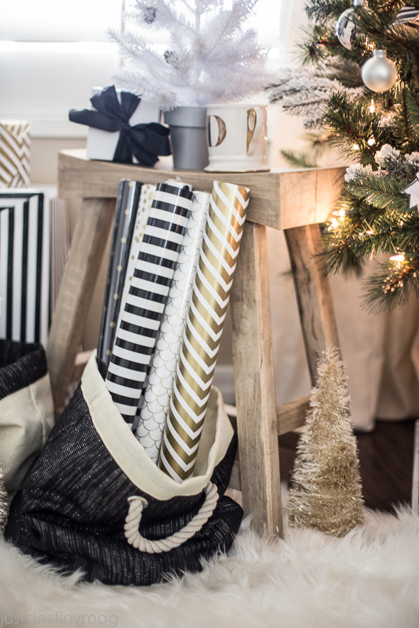 Black, White and Gold Wrapping Paper 