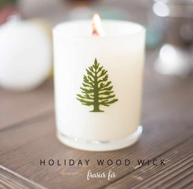 HOLIDAY WOOD WICK CANDLE Frasier Fir
