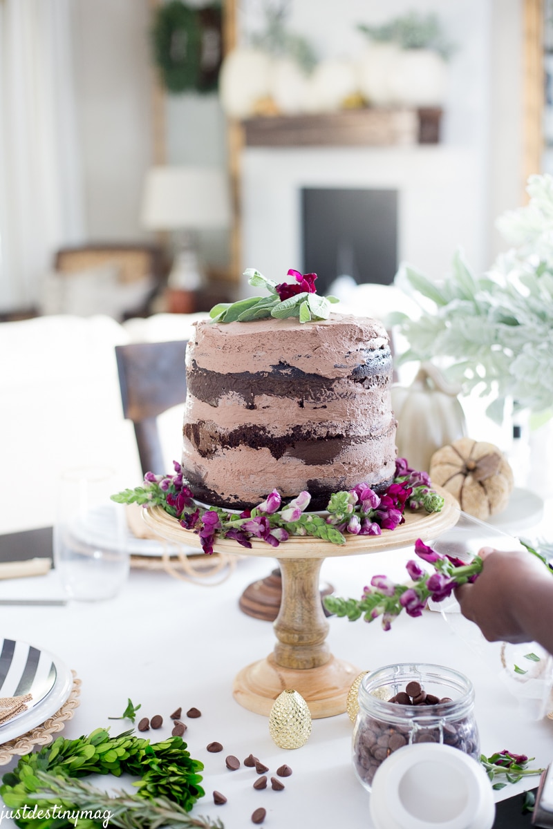 Chocolate Naked Cake - Autumn Wedding_-11