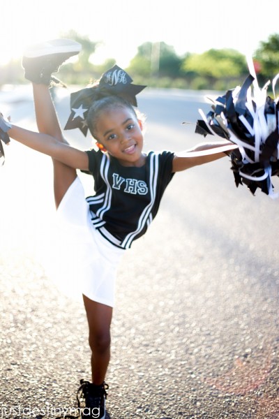 Simple DIY Cheerleader Halloween Costume for Kids
