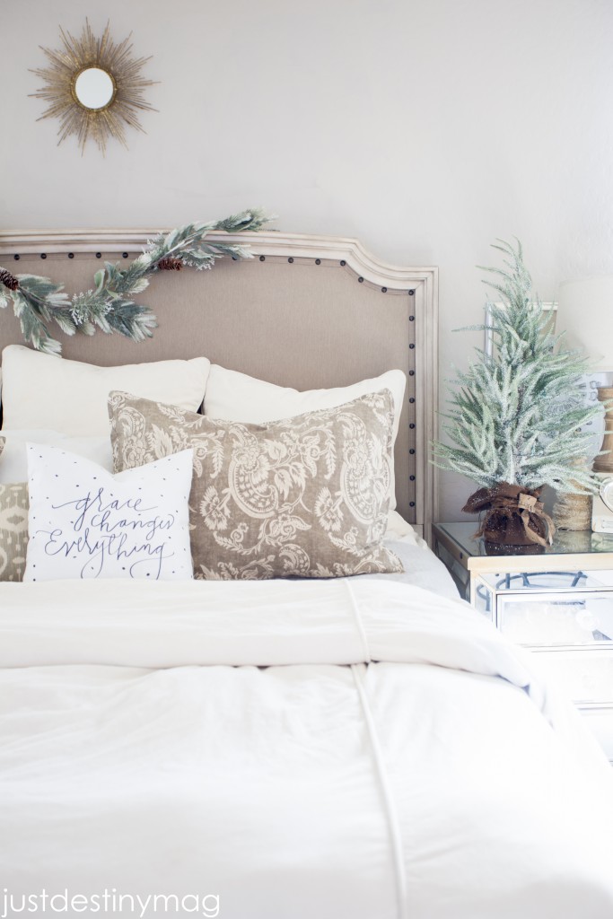 A Christmas Home Tour Master Bedroom Grace Pillow_