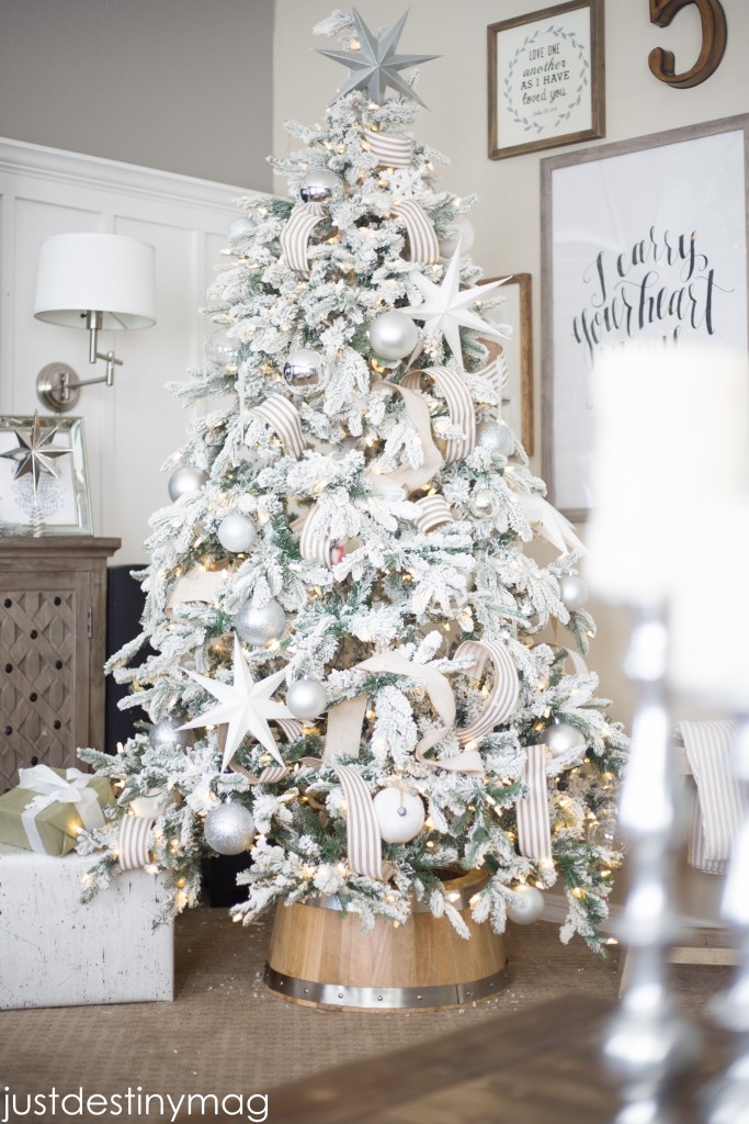 Affordable Flocked Christmas Tree_