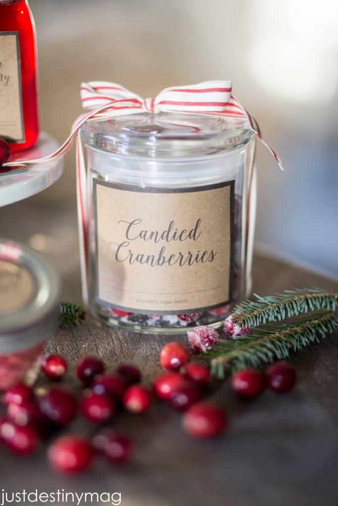 Candied Cranberries in a jar is a perfect gift for Christmas