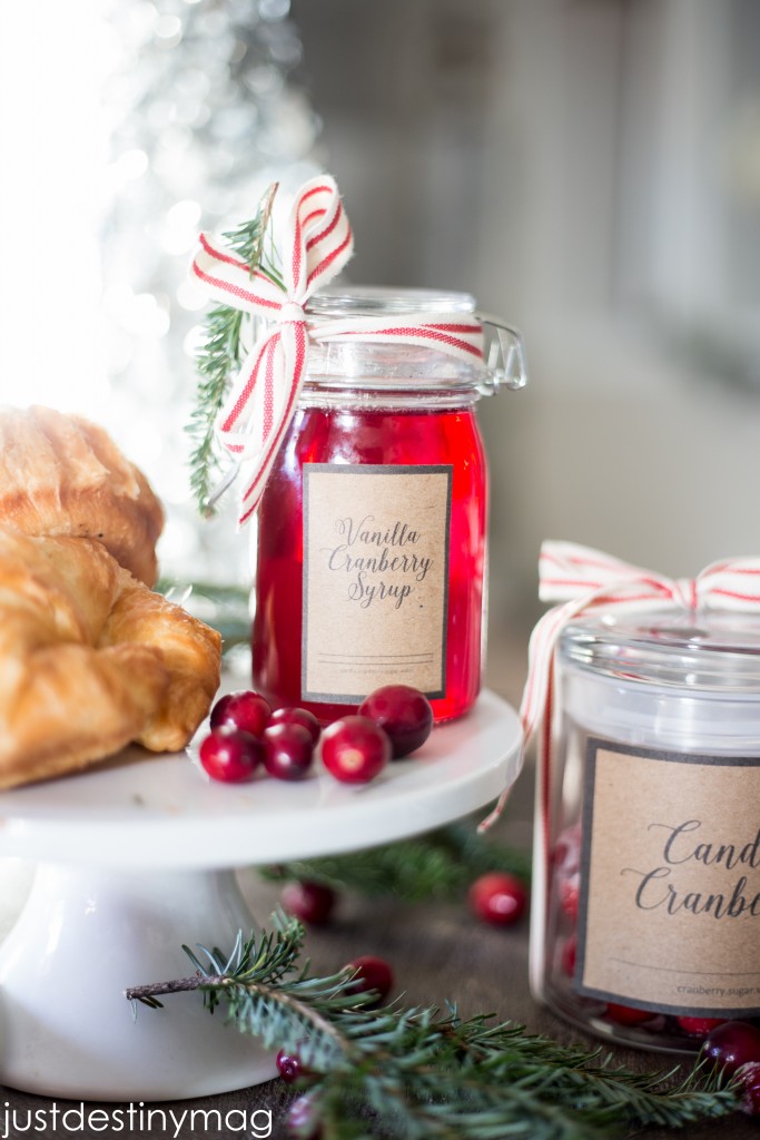 Vanilla Cranberry Syrup with free labels