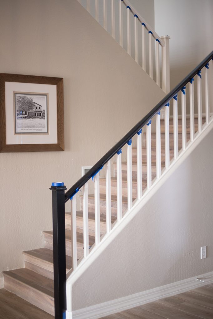 The Best Way to Paint your Stair Rails Black Just