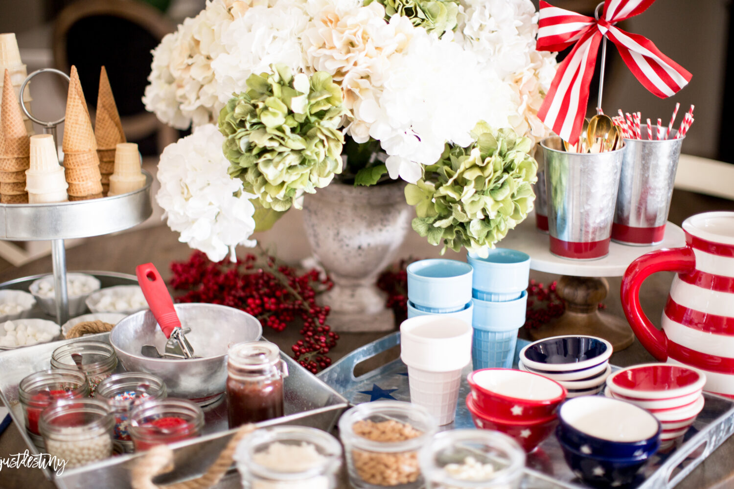 Summer Party Ideas: Red, White and Blue Ice Cream Social