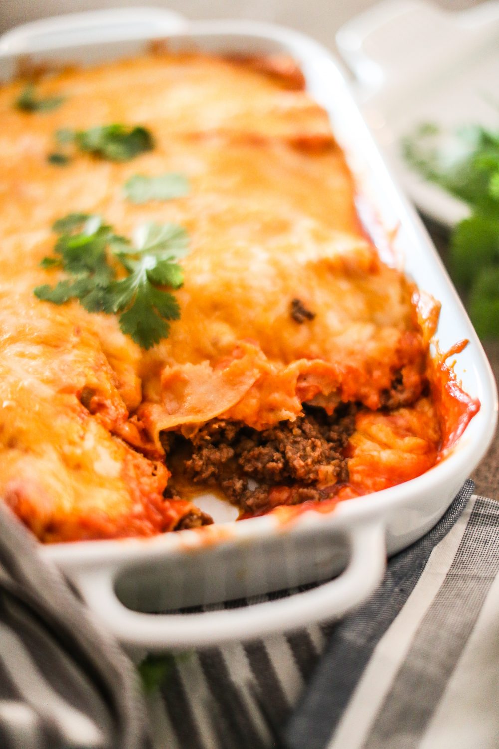 Mamma C’s Ground Beef Enchiladas