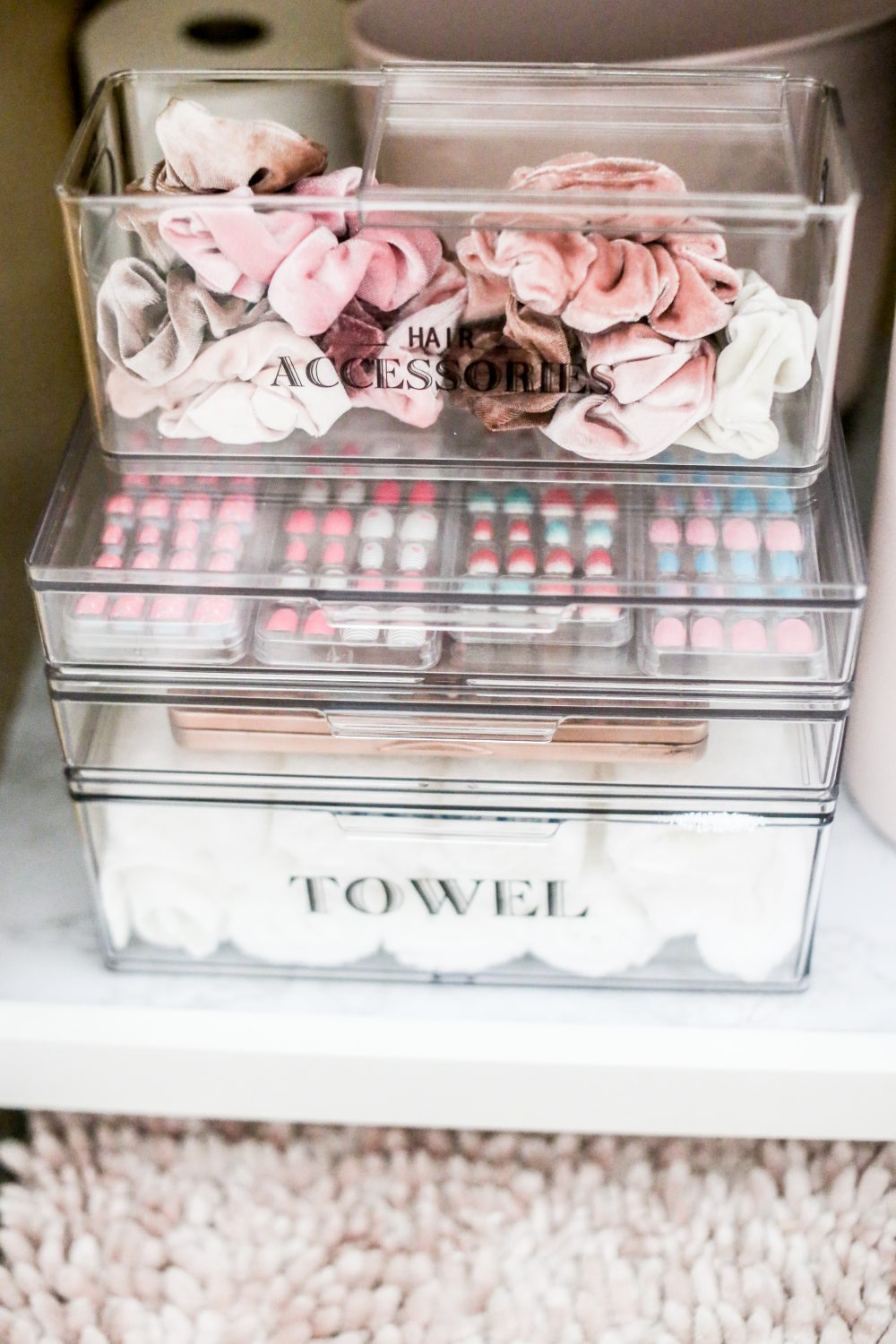 Bathroom Organization Tips with The Home Edit Container Store  Bathroom  organisation, Bathroom storage organization, The home edit