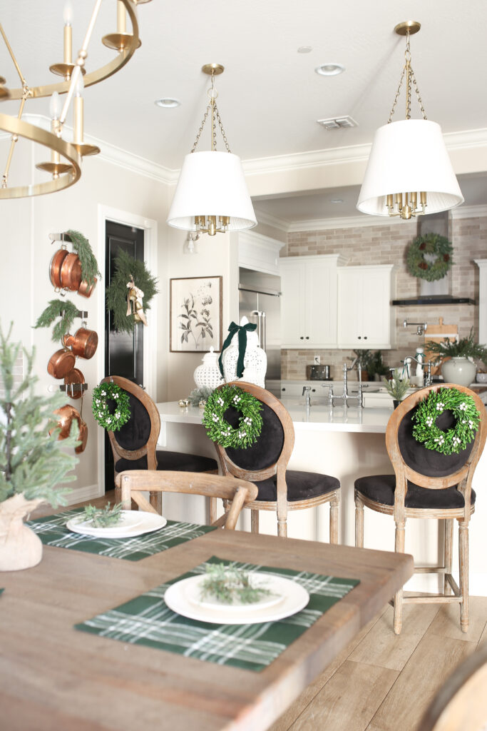 Christmas Kitchen with Black Chairs 
