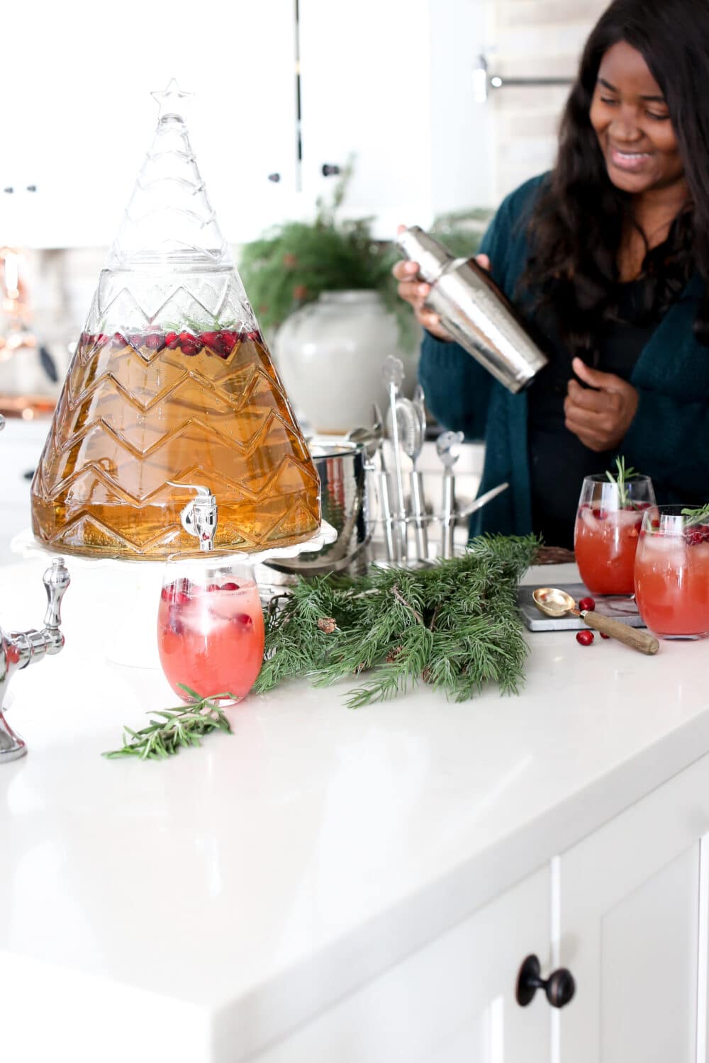 Christmas Mocktail with Cranberries 