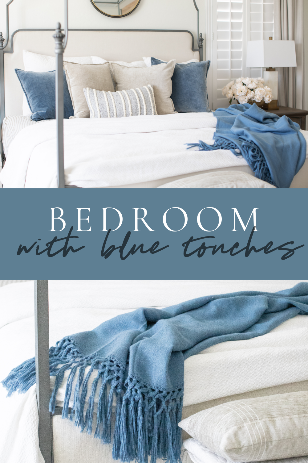 Adding blue to your bedroom can be super simple! Gorgeous details and tips from Just Destiny Home are here just for you! 