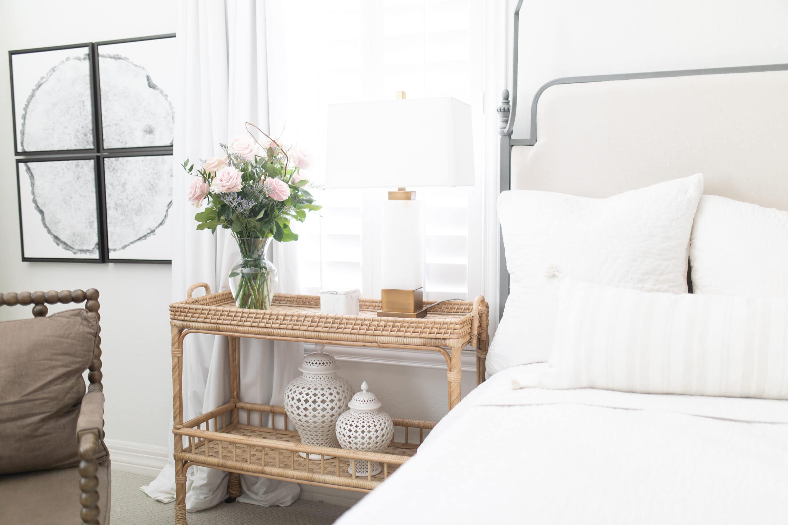 Rattan side table and nightstand 