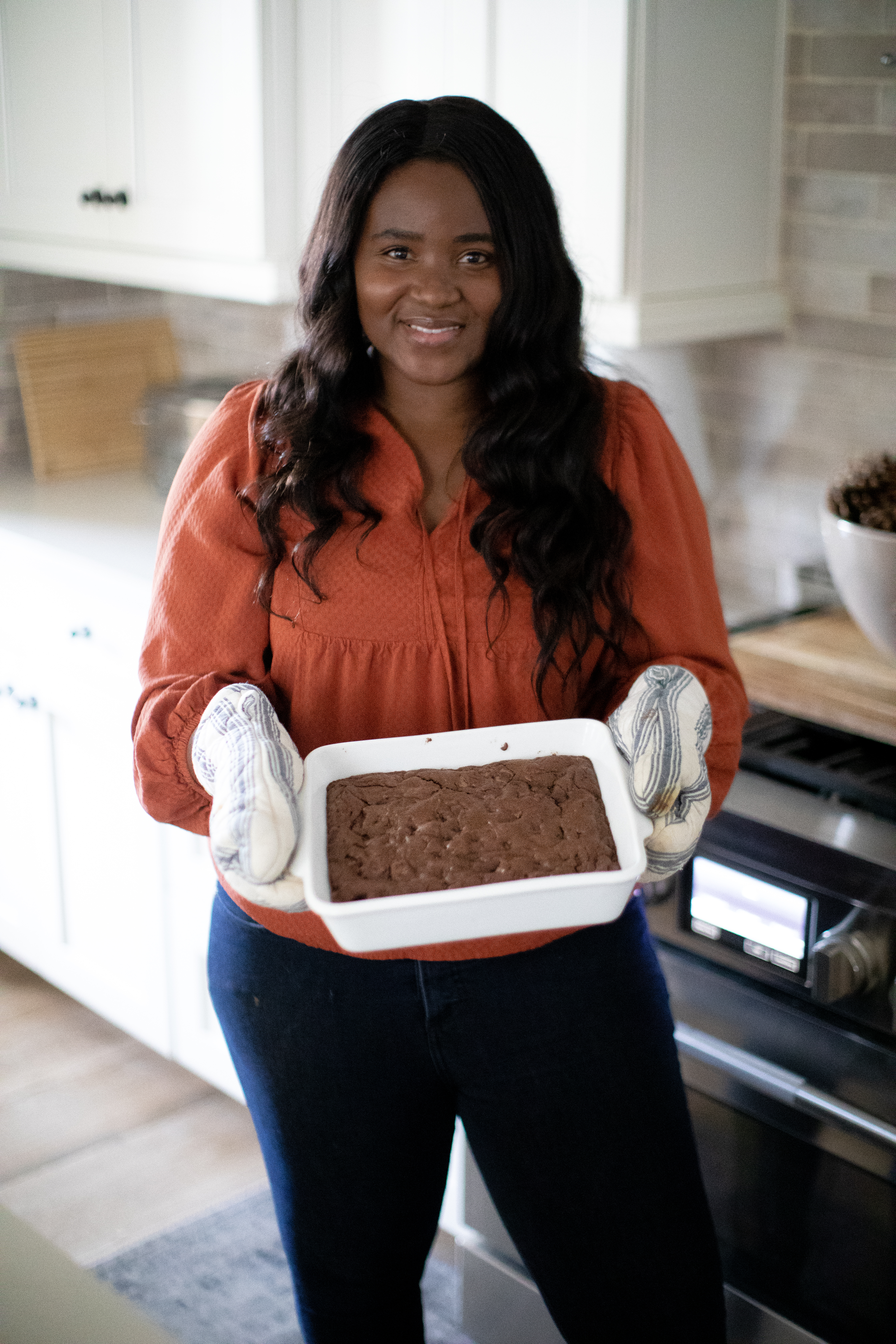 hershey's best brownie recipe in the bakers hands
