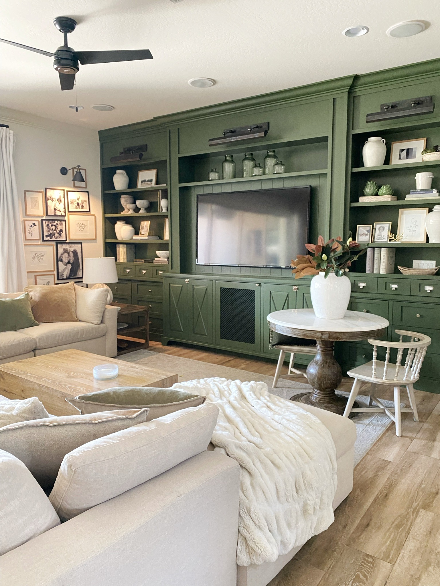 Shot of a Arhaus Sectional with a green built in