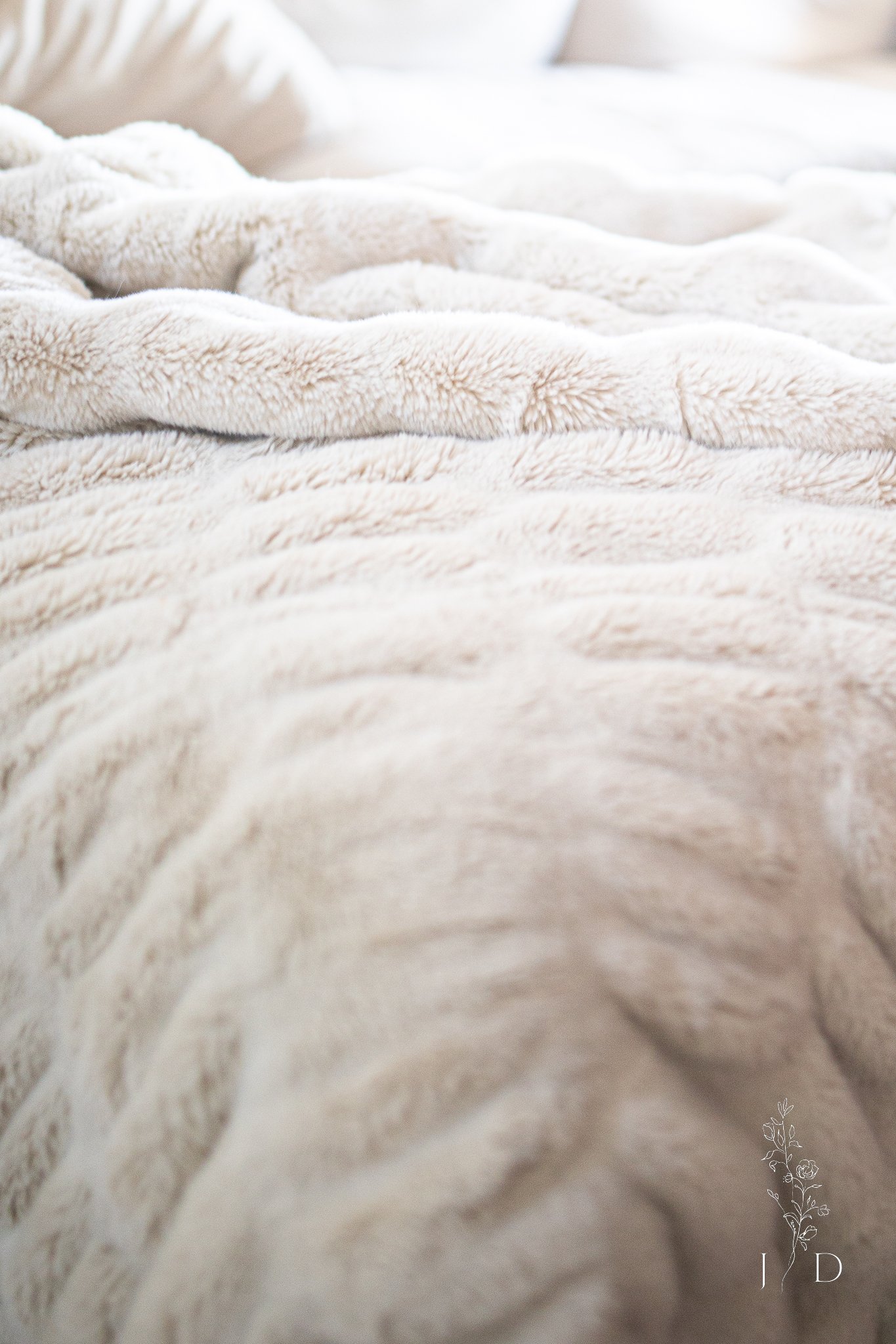 Luxury Blanket with pleats draped on sofa