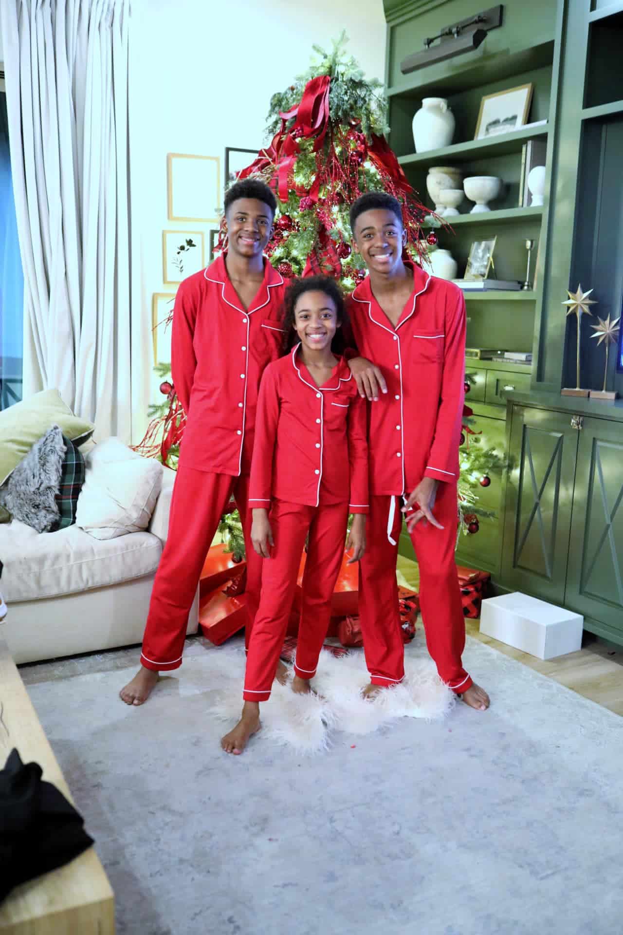 Red family christmas pajamas hot sale