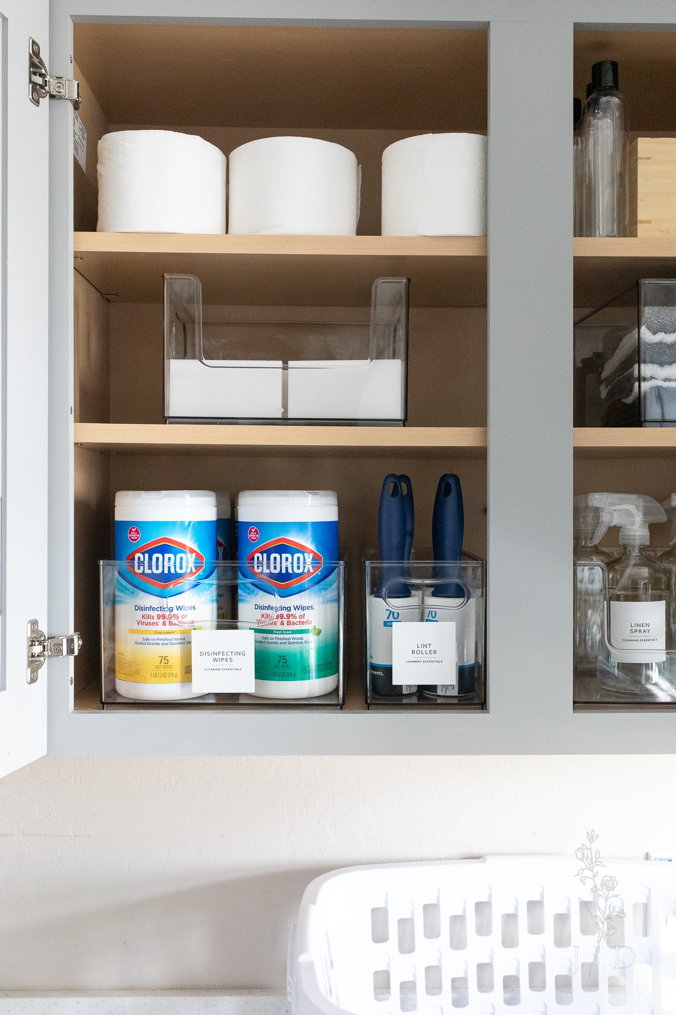 Organizing the Laundry Room with Clear Bins