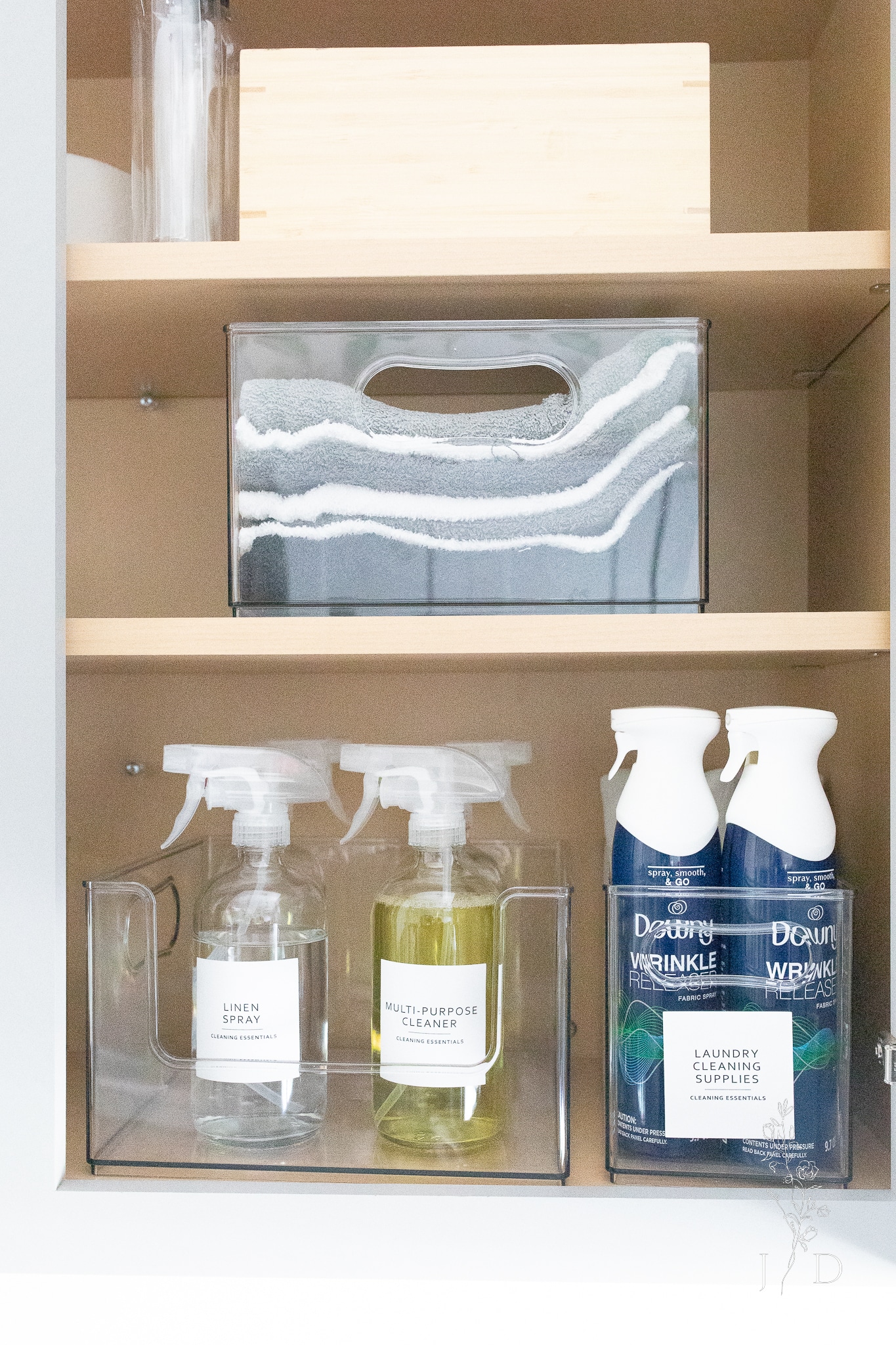 Laundry Room Storage Ideas with Clear Bins from Walmart 