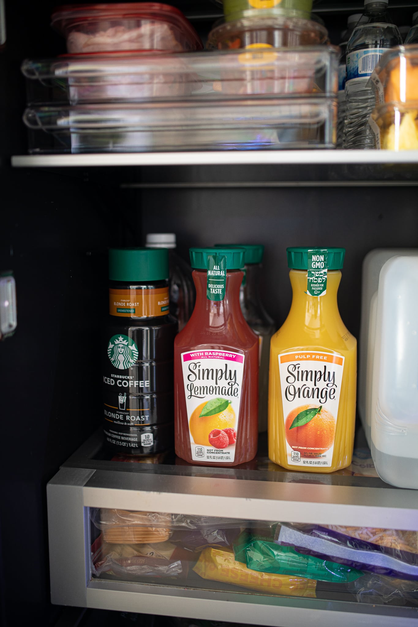 simply juices inside the fridge 