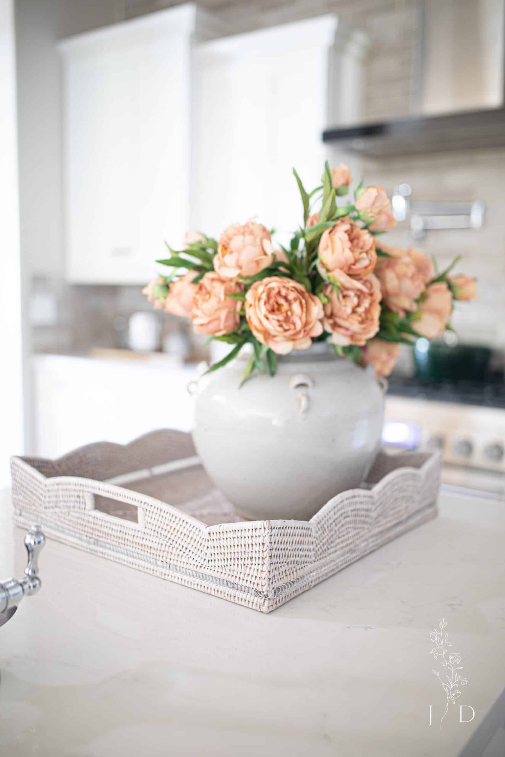 Coffee Table Tray sitting on the kitchen counter 