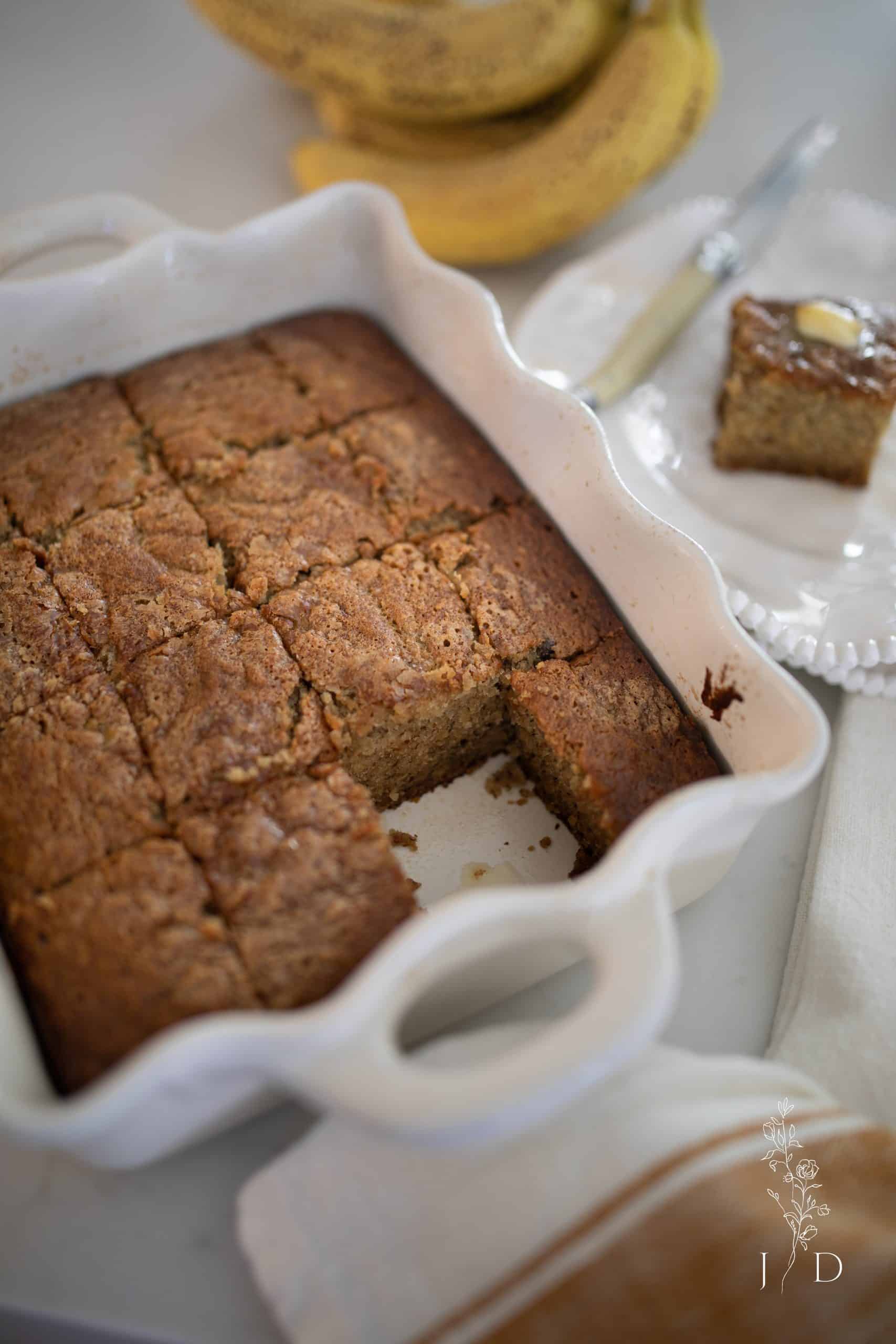 Banana Bread in a pan instead of loaf 