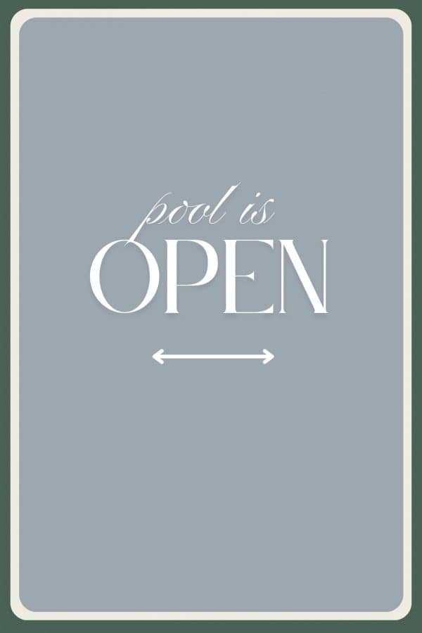 "Pool is Open" Printable - Image 4