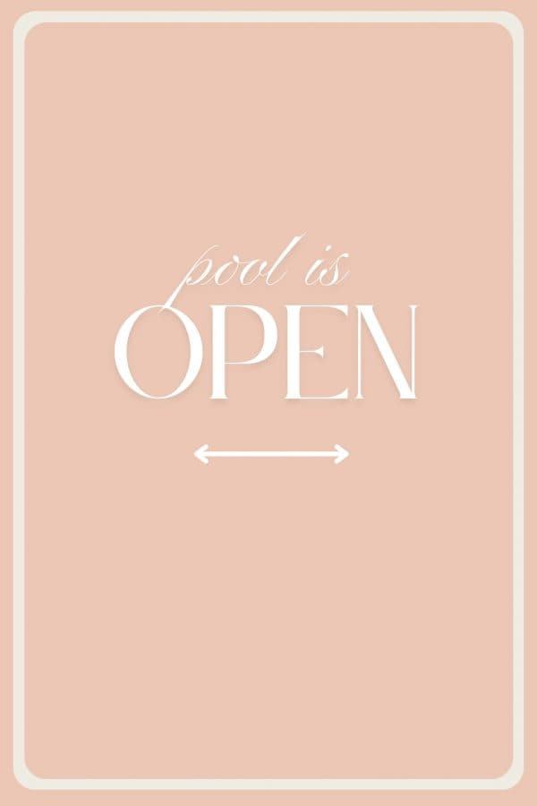 "Pool is Open" Printable - Image 2
