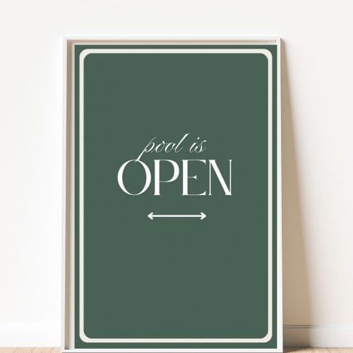 "Pool is Open" Printable