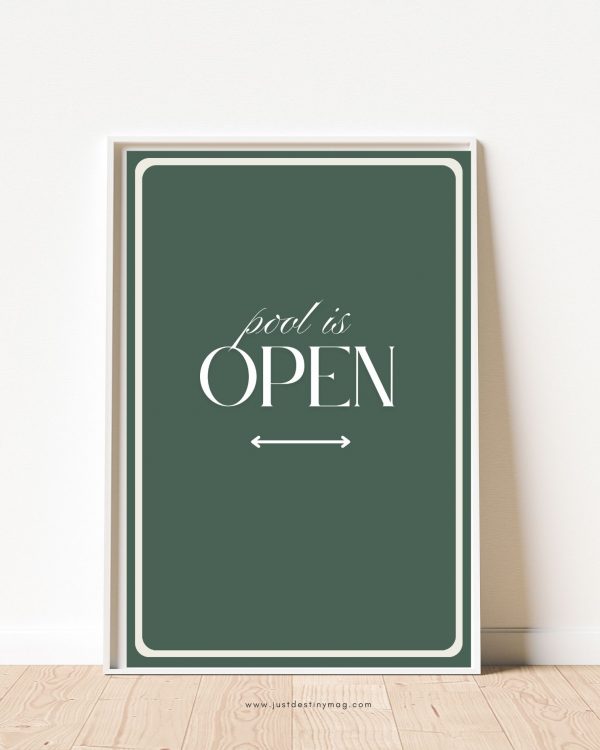"Pool is Open" Printable