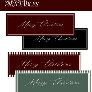 Timeless "Merry Christmas" Printable Banner