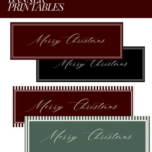 Timeless "Merry Christmas" Printable Banner