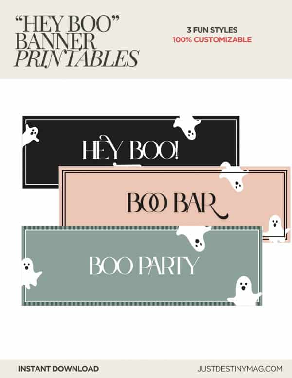 "Hey BOO" Halloween Party Banner | 2X6