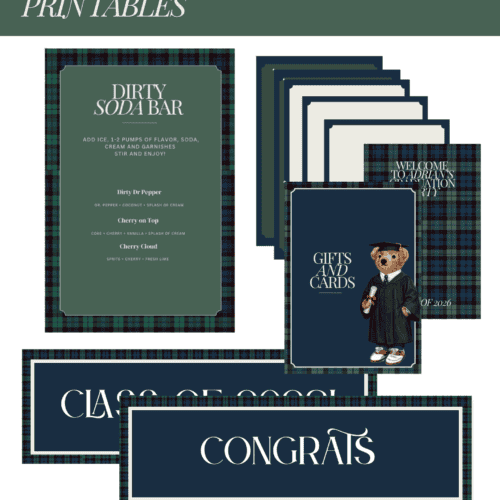 Ralph Lauren Inspired Graduation Party Printables