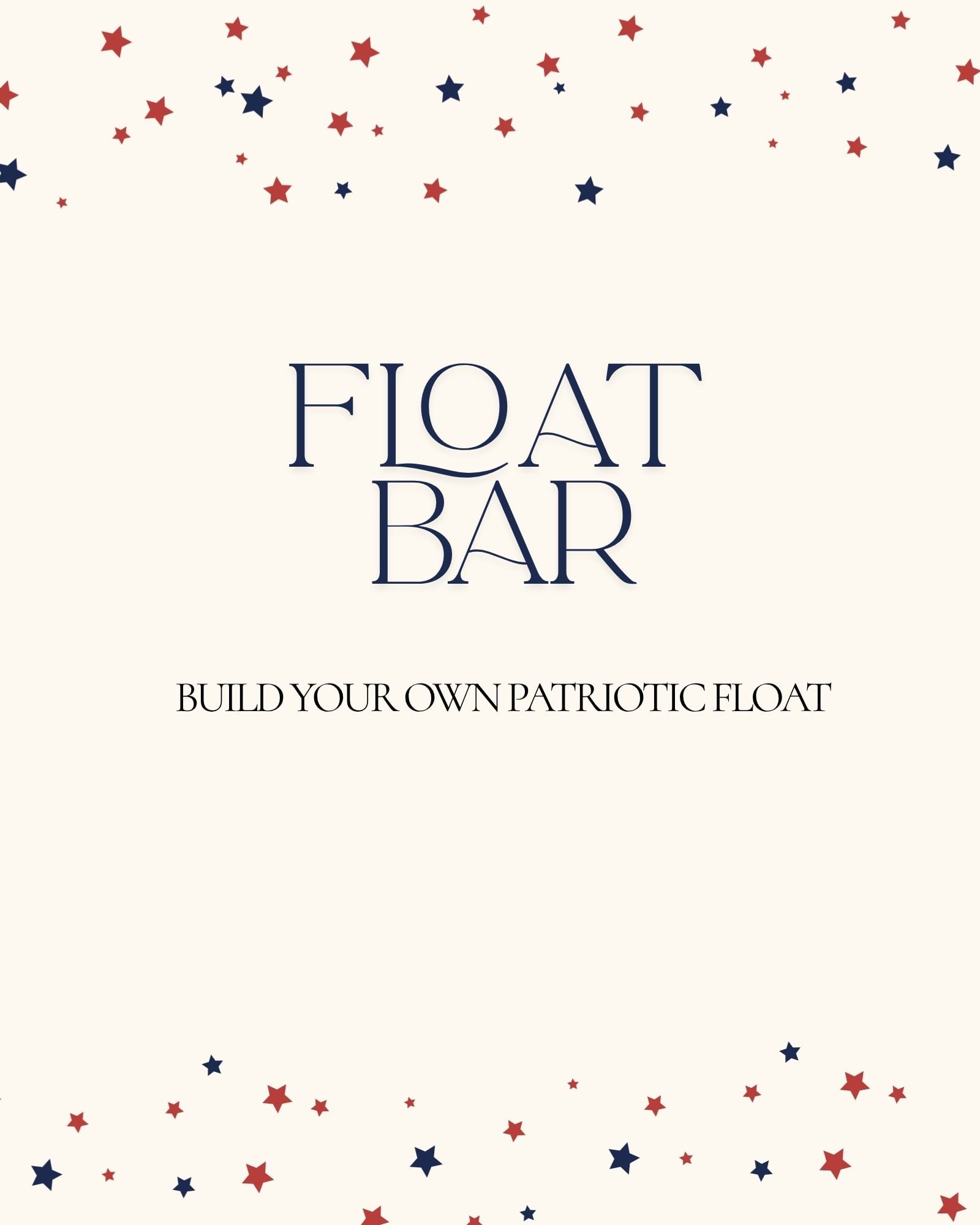 Patriotic Float Bar Menu Plus Sign